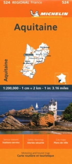 Cover image for 9782067258792 - Aquitaine - Michelin Regional Map 524
