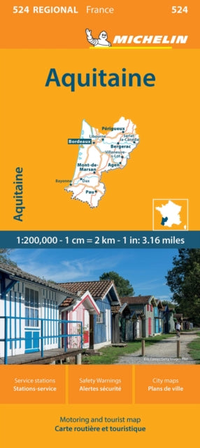 Supplemental image for 9782067258792 - Aquitaine - Michelin Regional Map 524