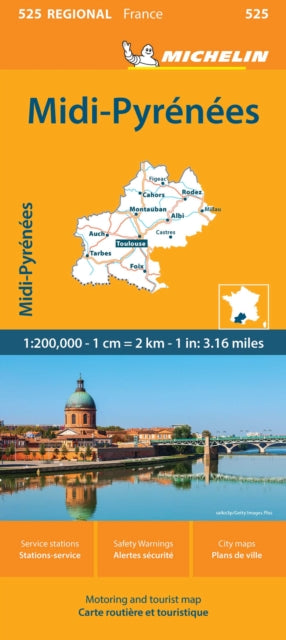 Supplemental image for 9782067258808 - Midi-Pyrenees - Michelin Regional Map 525
