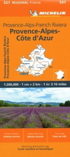 Cover image for 9782067258822 - Provence- Alps - French Riviera - Michelin Regional Map 527