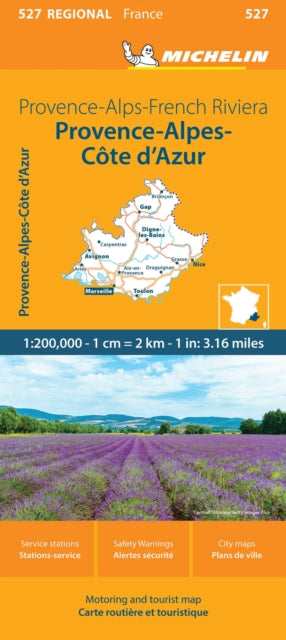 Supplemental image for 9782067258822 - Provence- Alps - French Riviera - Michelin Regional Map 527