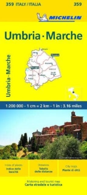 Cover image for 9782067258969 - Marche & Umbria - Michelin Local Map 359