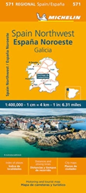 Cover image for 9782067259027 - Galicia - Michelin Regional Map 571