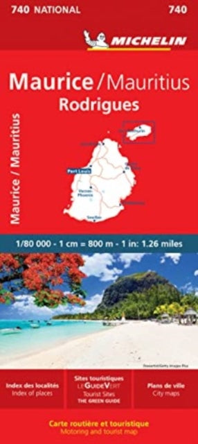 Cover image for 9782067259102 - Maurice (Mauritius) - Michelin National Map 740