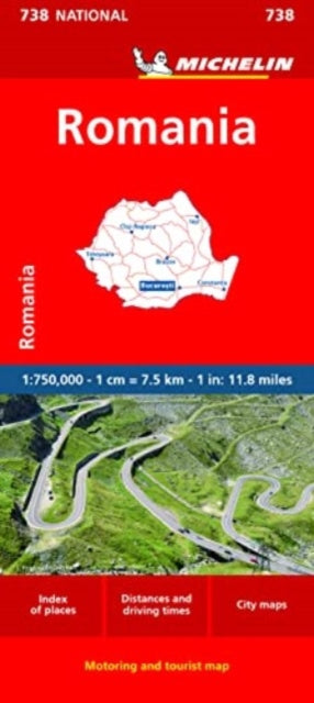 Cover image for 9782067259621 - Romania - Michelin National Map 738