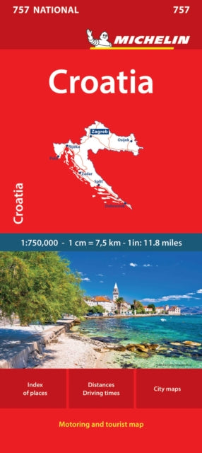 Cover image for 9782067259645 - Croatia - Michelin National Map 757