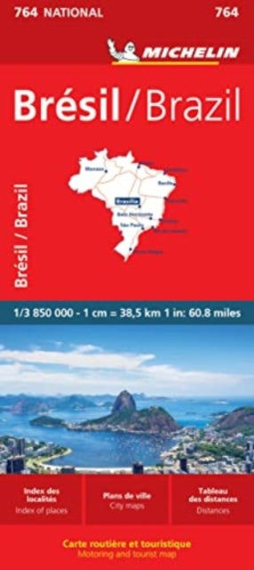 Cover image for 9782067259836 - Brazil - Michelin National Map 764