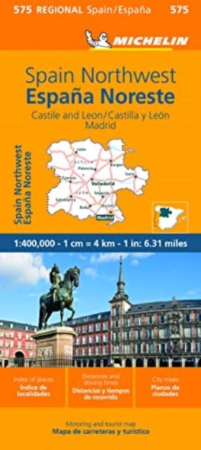 Cover image for 9782067259874 - Espana Noroeste : Castilla y Leon, Madrid- Michelin Regional Map 575