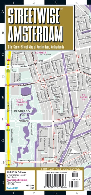 Cover image for 9782067259966 - Streetwise Amsterdam Map - Laminated City Center Street Map of Amsterdam, Netherlands