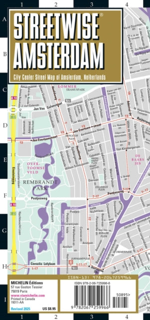 Supplemental image for 9782067259966 - Streetwise Amsterdam Map - Laminated City Center Street Map of Amsterdam, Netherlands