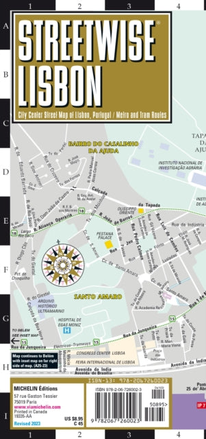 Cover image for 9782067260023 - Streetwise Lisbon Map - Laminated City Center Street Map of Lisbon, Portugal