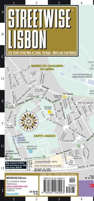 Supplemental image for 9782067260023 - Streetwise Lisbon Map - Laminated City Center Street Map of Lisbon, Portugal