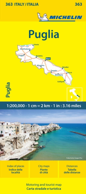Supplemental image for 9782067262973 - Puglia - Michelin Local Map 363