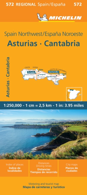 Cover image for 9782067263017 - Asturias Cantabria - Michelin Regional Map 572