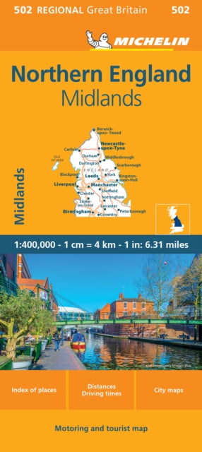 Supplemental image for 9782067263109 - Northern England - Michelin Regional Map 502