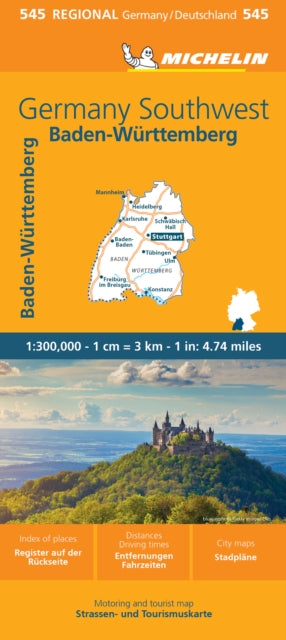 Cover image for 9782067263918 - Germany Southwest - Michelin Regional Map 545