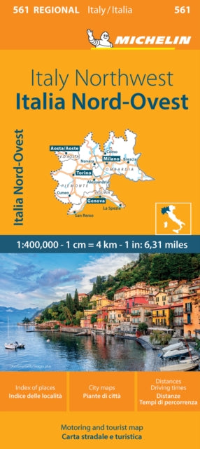 Cover image for 9782067263925 - Italy Northwest - Michelin Regional Map 561