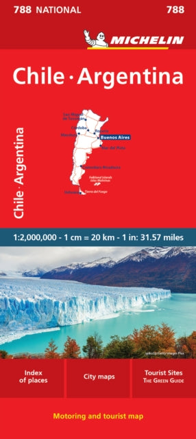 Cover image for 9782067263963 - Chile Argentina - Michelin National Map 788