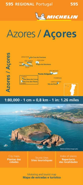 Cover image for 9782067264298 - Azores - Michelin Regional Map 595