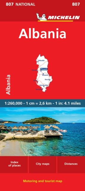 Cover image for 9782067264335 - Albania - Michelin National Map 807
