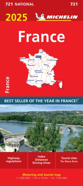 Cover image for 9782067264892 - France 2025 - Michelin National Map 721