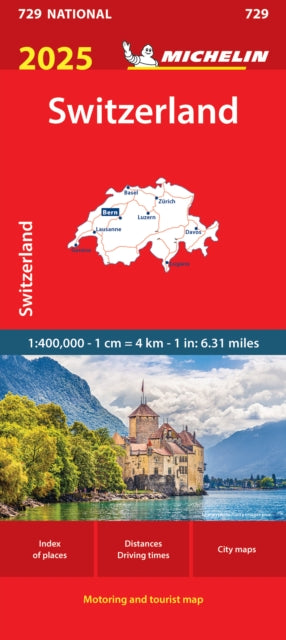 Cover image for 9782067265394 - Switzerland 2025 - Michelin National Map 729