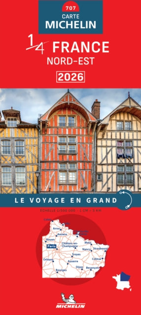 Cover image for 9782067269743 - Northeastern France 2026 - Michelin National Map 707