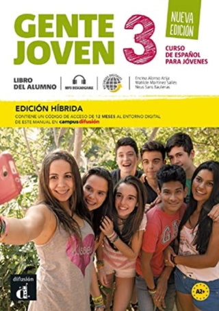 Cover image for 9788419236449 - Gente joven 3 - Ed. hibrida - Libro del alumno + audio MP3. Nueva edicion. A2