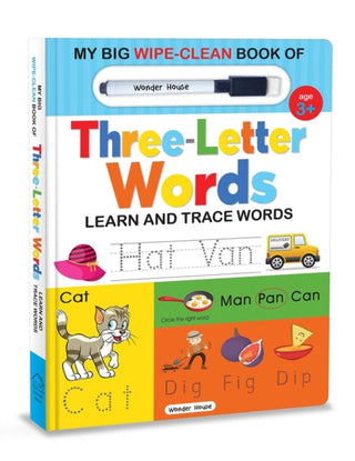 Supplemental image for 9789354401282 - My Big Wipe And Clean Book of Three Letter Words for Kids : Learn And Trace Words