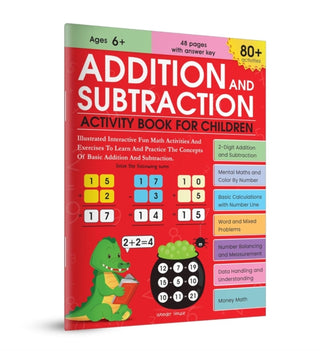 Cover image for 9789354402388 - Addition and Subtraction Activity Book For Children - 80+ Activities Inside