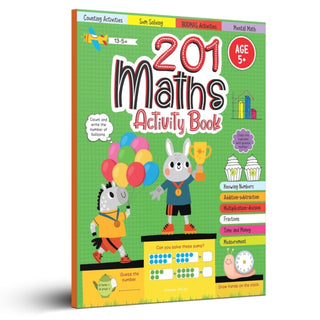 Cover image for 9789354404528 - 201 Maths Activity Book - Fun Activities and Math Exercises for Children Knowing Numbers, Addition-Subtraction, Fractions, Bodmas