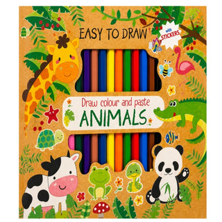 Cover image for 9789355410146 - Draw Colour And Paste - Animals