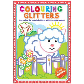 Cover image for 9789355412973 - Glitter Colouring: Farm Animals - Easy Colouring With Thick Glitter Lines And Colour Guide, Tear And Frame Your Art Work.