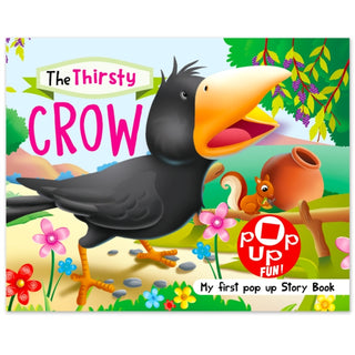 Cover image for 9789355414595 - Pop Up Fun! My First Pop Up Story Book: The Thirsty Crow - Pop Up Stories For Kids