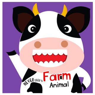 Cover image for 9789355415677 - Never Feed A Farm Animal: Interactive Board Book With Felt For Kids