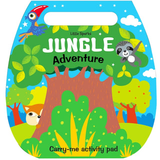 Cover image for 9789355416117 - Little Sparks Carry Me Activity Pad: Jungle Adventure - Activity Book Wih Die Cut Handle For Kids
