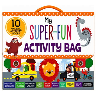 Cover image for 9789355416384 - My Super Fun Activity Bag: Set Of 10 Amazing Activity Books - Perfect For Kids, Travel And Gifting / Return Gifts