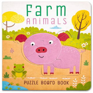 Cover image for 9789355417015 - Farm Animals Puzzle Book: Board Book With Jigsaw Puzzles For Kids