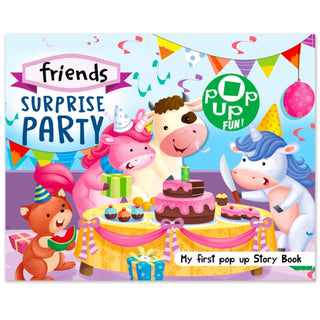 Cover image for 9789355418593 - Pop Up Fun! My First Pop Up Story Book: Animal Friends Surprise Party- Pop Up Stories For Kids