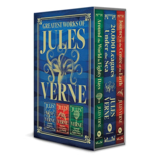 Cover image for 9789362144409 - Greatest Works of Jules Verne: 20,000 Leagues Under the Sea, Journey to the Centre of the Earth, Around the World in Eighty Days