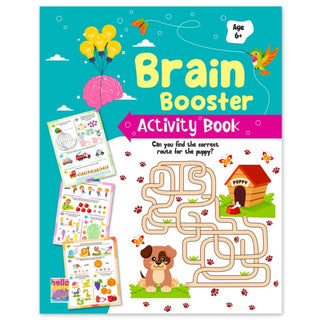 Cover image for 9789365153477 - Brain Booster Activity Book For Kids Toddlers And Children 6+ Years: 96 Pages Preschool Educational Writing Practice, Pencil Control, Tracing, Maths And Brain Boosting Fun – Reusable Early Learning Book
