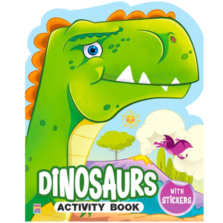 Cover image for 9789365155228 - Dinosaur Sticker Activity Book For Kids, Childern And Toddlers – Fun Activity With Coloring – Ages 3+ Years
