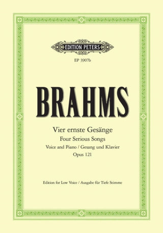 Cover image for 9790014019488 - 4 Serious Songs Op.121