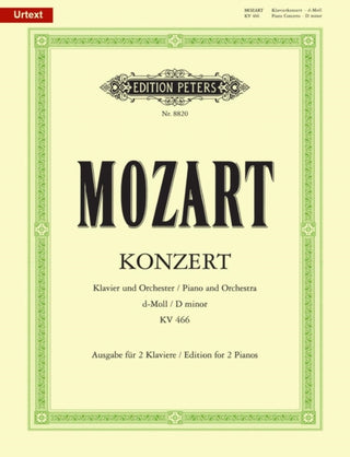 Cover image for 9790014071516 - Piano Concerto No. 20 in D minor K466 (Edition for 2 Pianos)