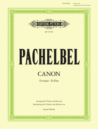 Cover image for 9790300748504 - Canon in D (Arranged for Violin and Piano)
