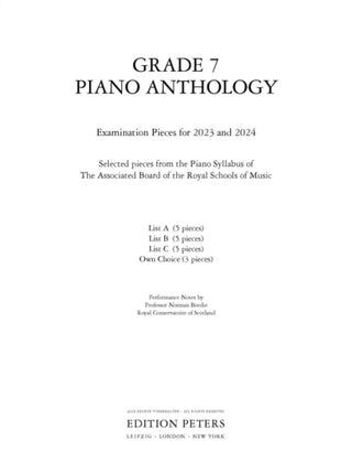 Cover image for 9790577023182 - Grade 7 Piano Anthology 2023-2024