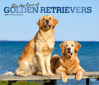 Cover image for 9798330707157 - Golden Retrievers, For the Love of 2026 Deluxe Flap Foil Calendar