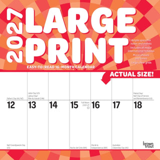Cover image for 9798330712755 - Large Print 2027 Square Flap Matte