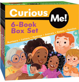 Cover image for 9798330928651 - Curious Me!® 6-Book Box Set (Numbers, Letters, Colors, Feelings, Animals, and Families)