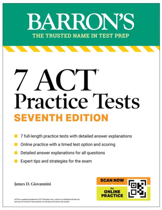 Cover image for 9798349700101 - 7 ACT Practice Tests, Seventh Edition + Online Practice (2026)